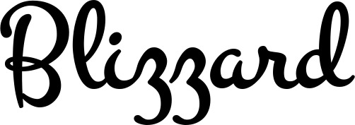 Vorschau des Bootsnamens "Blizzard" als Schriftzug für "Bootsbeschriftung Klassisch 81"
