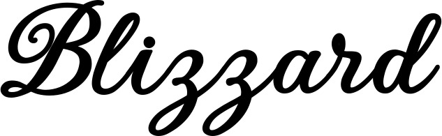Vorschau des Bootsnamens "Blizzard" als Schriftzug für "Bootsbeschriftung Klassisch 69"