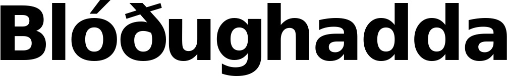 Vorschau des Bootsnamens "Blóðughadda" als Schriftzug für "Bootsbeschriftung Fett 04"