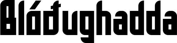 Vorschau des Bootsnamens "Blóðughadda" als Schriftzug für "Bootsbeschriftung Neu 27"