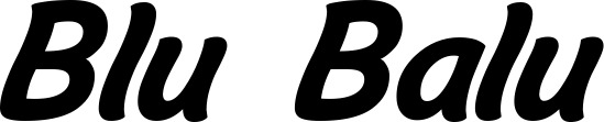 Vorschau des Bootsnamens "Blu Balu" als Schriftzug für "Style Klassisch 14"
