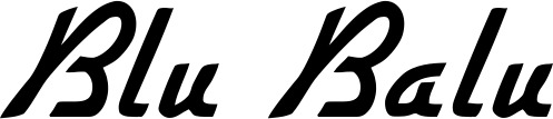Vorschau des Bootsnamens "Blu Balu" als Schriftzug für "Bootsbeschriftung Klassisch 66"
