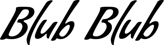 Vorschau des Bootsnamens "Blub Blub" als Schriftzug für "Bootsbeschriftung Klassisch 57"