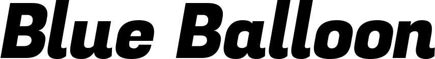 Vorschau des Bootsnamens "Blue Balloon" als Schriftzug für "Bootsbeschriftung Kursiv 04"