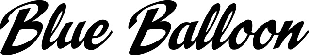 Vorschau des Bootsnamens "Blue Balloon" als Schriftzug für "Bootsbeschriftung Klassisch 29"