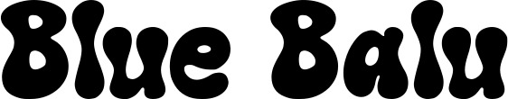 Vorschau des Bootsnamens "Blue Balu" als Schriftzug für "Bootsbeschriftung Neu 62"