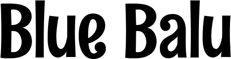 Vorschau des Bootsnamens "Blue Balu" als Schriftzug für "Bootsbeschriftung Neu 68"