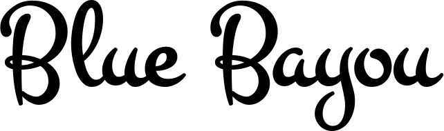 Vorschau des Bootsnamens "Blue Bayou" als Schriftzug für "Bootsbeschriftung Klassisch 81"