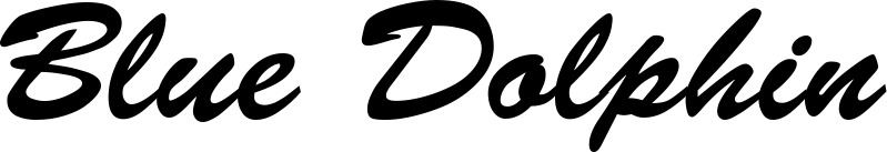 Vorschau des Bootsnamens "Blue Dolphin" als Schriftzug für "Bootsbeschriftung Klassisch 03"