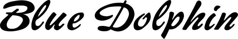Vorschau des Bootsnamens "Blue Dolphin" als Schriftzug für "Bootsbeschriftung Klassisch 12"