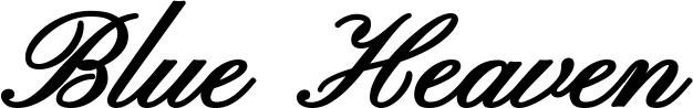 Vorschau des Bootsnamens "Blue Heaven" als Schriftzug für "Bootsbeschriftung Klassisch 107"
