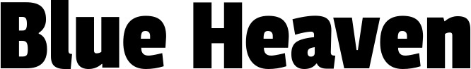 Vorschau des Bootsnamens "Blue Heaven" als Schriftzug für "Bootsbeschriftung Fett 30"