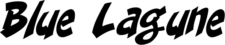 Vorschau des Bootsnamens "Blue Lagune" als Schriftzug für "Bootsbeschriftung Klassisch 31"