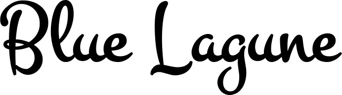 Vorschau des Bootsnamens "Blue Lagune" als Schriftzug für "Bootsbeschriftung Klassisch 81"