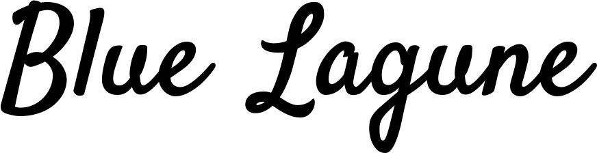 Vorschau des Bootsnamens "Blue Lagune" als Schriftzug für "Bootsbeschriftung Klassisch 96"