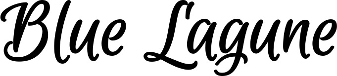 Vorschau des Bootsnamens "Blue Lagune" als Schriftzug für "Bootsbeschriftung Klassisch 105"