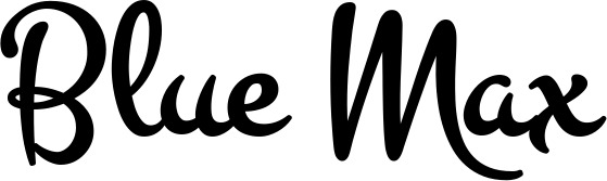 Vorschau des Bootsnamens "Blue Max" als Schriftzug für "Bootsbeschriftung Klassisch 81"