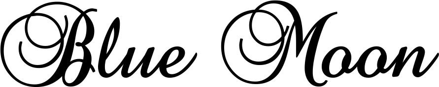 Vorschau des Bootsnamens "Blue Moon" als Schriftzug für "Bootsbeschriftung Klassisch 02-A"