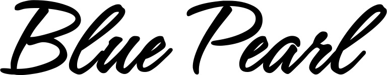 Vorschau des Bootsnamens "Blue Pearl" als Schriftzug für "Bootsbeschriftung Klassisch 71"