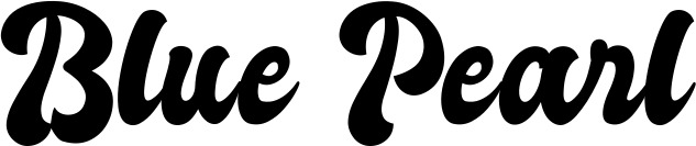 Vorschau des Bootsnamens "Blue Pearl" als Schriftzug für "Bootsbeschriftung Klassisch 41"