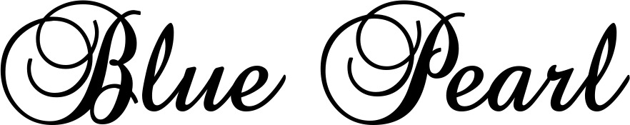 Vorschau des Bootsnamens "Blue Pearl" als Schriftzug für "Bootsbeschriftung Klassisch 02-A"