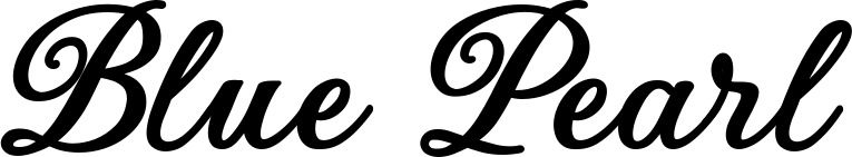 Vorschau des Bootsnamens "Blue Pearl" als Schriftzug für "Bootsbeschriftung Klassisch 69"