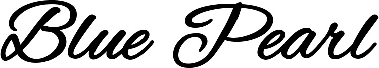 Vorschau des Bootsnamens "Blue Pearl" als Schriftzug für "Bootsbeschriftung Klassisch 35"