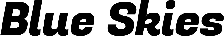 Vorschau des Bootsnamens "Blue Skies" als Schriftzug für "Bootsbeschriftung Kursiv 04"