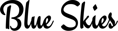 Vorschau des Bootsnamens "Blue Skies" als Schriftzug für "Style Klassisch 63"