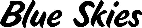 Vorschau des Bootsnamens "Blue Skies" als Schriftzug für "Bootsbeschriftung Klassisch 19"