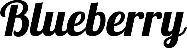 Vorschau des Bootsnamens "Blueberry" als Schriftzug für "Bootsbeschriftung Neu 60"