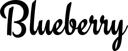 Vorschau des Bootsnamens "Blueberry" als Schriftzug für "Bootsbeschriftung Klassisch 63"