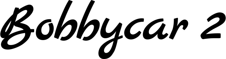 Vorschau des Bootsnamens "Bobbycar 2" als Schriftzug für "Bootsbeschriftung Klassisch 77"