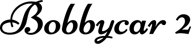 Vorschau des Bootsnamens "Bobbycar 2" als Schriftzug für "Bootsbeschriftung Klassisch 84"