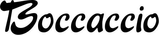 Vorschau des Bootsnamens "Boccaccio" als Schriftzug für "Bootsbeschriftung Klassisch 15"