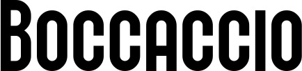 Vorschau des Bootsnamens "Boccaccio" als Schriftzug für "Bootsbeschriftung Neu 43"