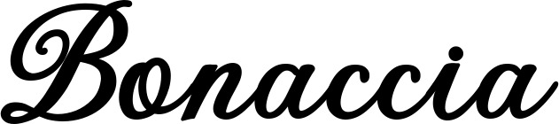 Vorschau des Bootsnamens "Bonaccia" als Schriftzug für "Bootsbeschriftung Klassisch 69"