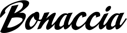 Vorschau des Bootsnamens "Bonaccia" als Schriftzug für "Bootsbeschriftung Klassisch 29"
