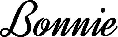 Vorschau des Bootsnamens "Bonnie" als Schriftzug für "Bootsbeschriftung Klassisch 44"