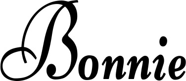 Vorschau des Bootsnamens "Bonnie" als Schriftzug für "Bootsbeschriftung Klassisch 76"