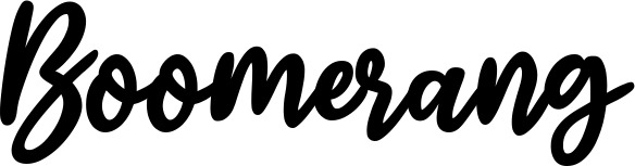 Vorschau des Bootsnamens "Boomerang" als Schriftzug für "Bootsbeschriftung Klassisch 74"