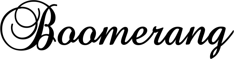 Vorschau des Bootsnamens "Boomerang" als Schriftzug für "Bootsbeschriftung Klassisch 02-A"