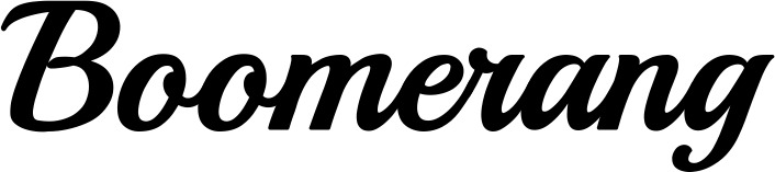 Vorschau des Bootsnamens "Boomerang" als Schriftzug für "Bootsbeschriftung Klassisch 86"