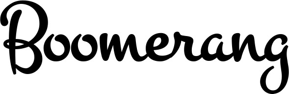 Vorschau des Bootsnamens "Boomerang" als Schriftzug für "Style Klassisch 81"