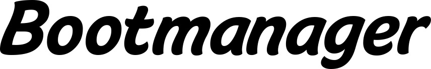 Vorschau des Bootsnamens "Bootmanager" als Schriftzug für "Bootsbeschriftung Klassisch 14"