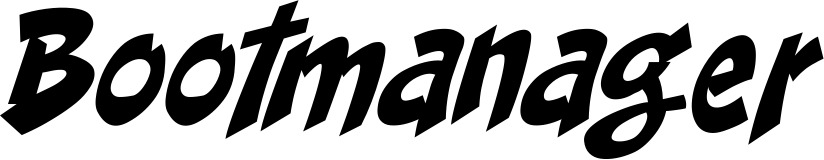 Vorschau des Bootsnamens "Bootmanager" als Schriftzug für "Bootsbeschriftung Klassisch 31"
