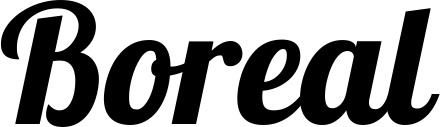 Vorschau des Bootsnamens "Boreal" als Schriftzug für "Bootsbeschriftung Neu 60"