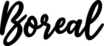 Vorschau des Bootsnamens "Boreal" als Schriftzug für "Style Klassisch 74"