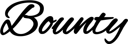 Vorschau des Bootsnamens "Bounty" als Schriftzug für "Bootsbeschriftung Klassisch 35"