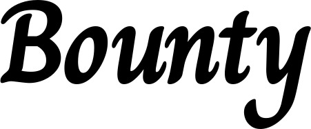 Vorschau des Bootsnamens "Bounty" als Schriftzug für "Bootsbeschriftung Klassisch 51"